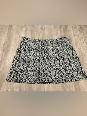 Tranquility XX-Large Athletic Skort Black, White & Teal Floral Pattern Pristine